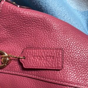 Coach Pink Shoulder Bag with Elegant Gold Hardware